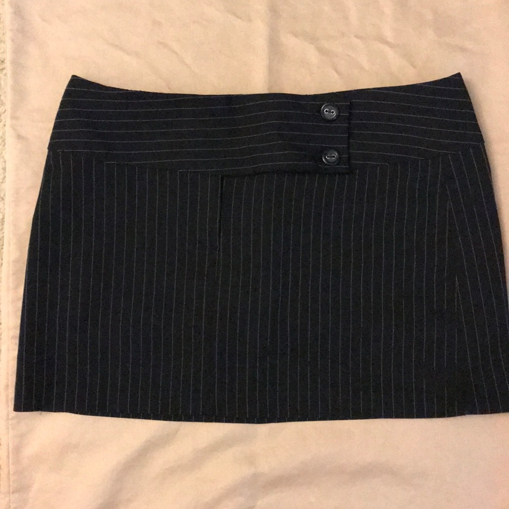 Black and White Pin Striped Mini Skirt
